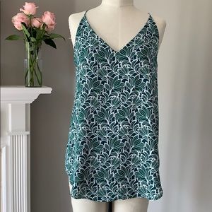 Loft green and white dress top w/tag